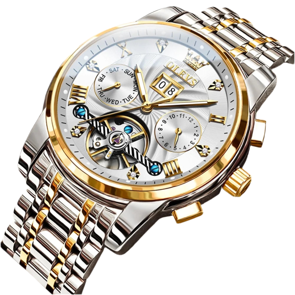 OLEVS Luxury Men's Watch - Classic Tourbillon Automatic Timepieces.
