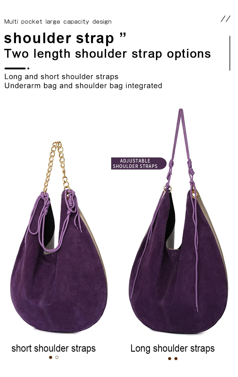 Women's Genuine Leather Chain Bag - Large Capacity Cowhide Shoulder Bag