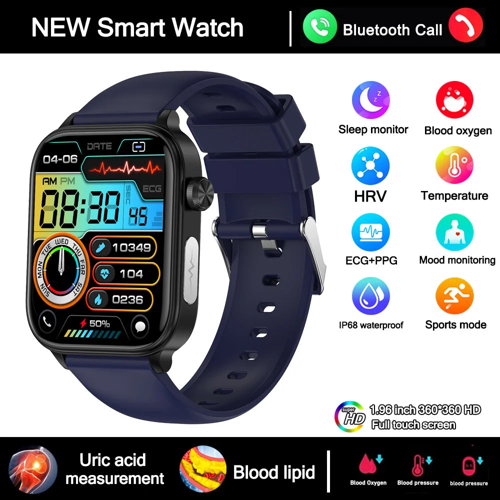 Premium Smart Watch - Fitness Tracker & Bluetooth Call Gold Silicone