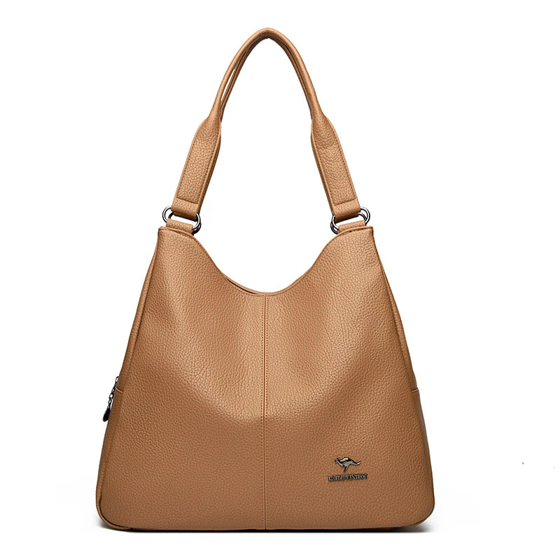 Top-handle Hobo Bag Leather Women Handbags Female Leisure Shoulder Bags