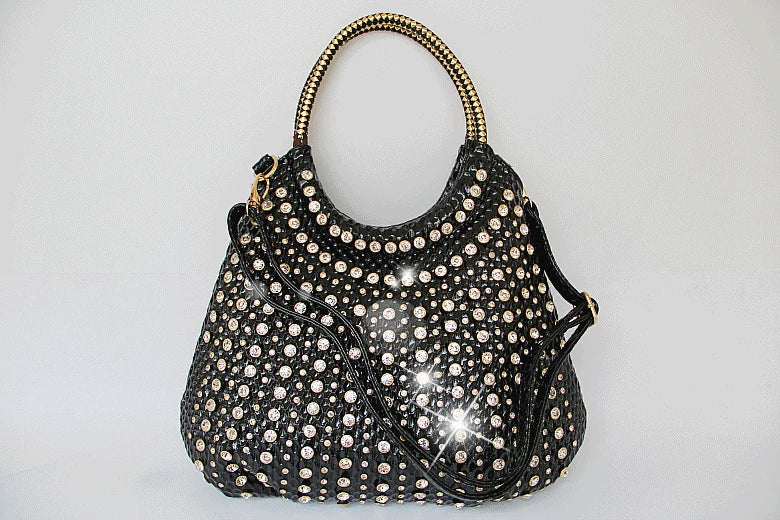 2025 Luxury Fashion Diamonds Women Handbags Genuine Leather Shoulder Bag