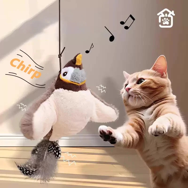 Indoor Iterative Bird Toy for cats & Dogs Self -Play Wall Hanging Catnip Teaser Toy