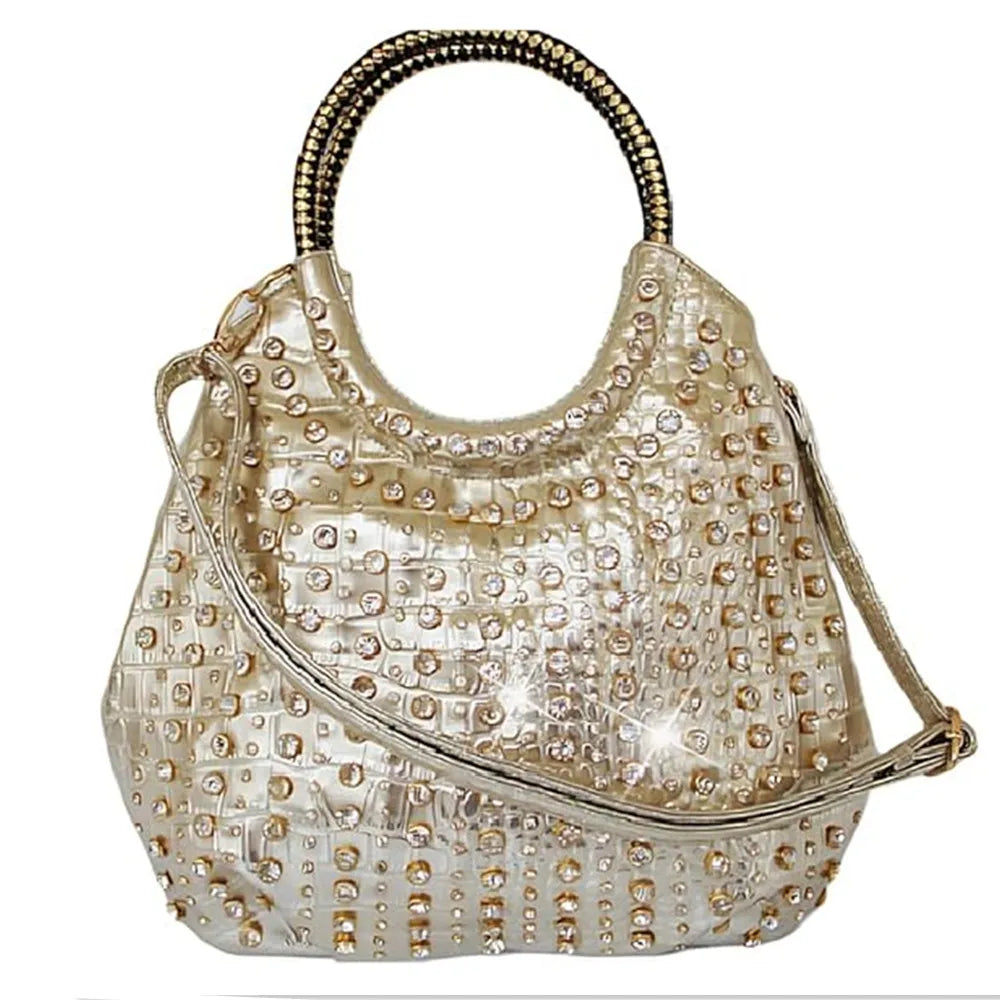 2025 Luxury Fashion Diamonds Women Handbags Genuine Leather Shoulder Bag