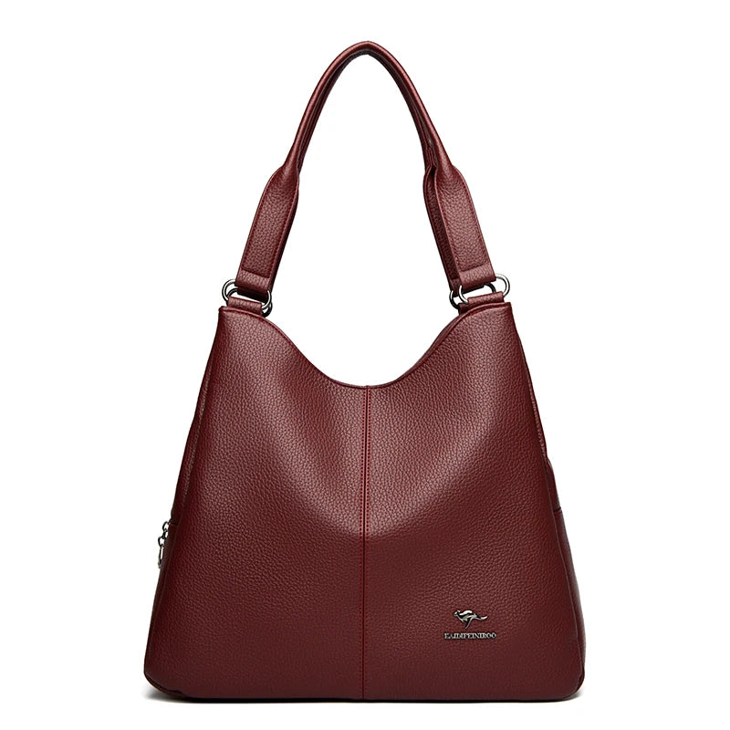 Top-handle Hobo Bag Leather Women Handbags Female Leisure Shoulder Bags