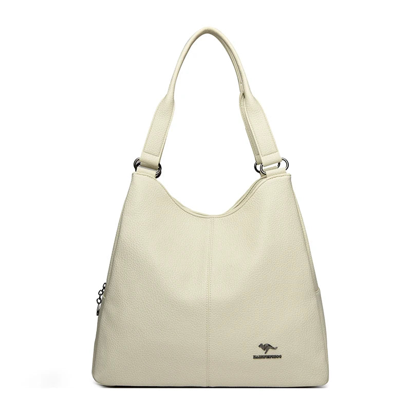 Top-handle Hobo Bag Leather Women Handbags Female Leisure Shoulder Bags