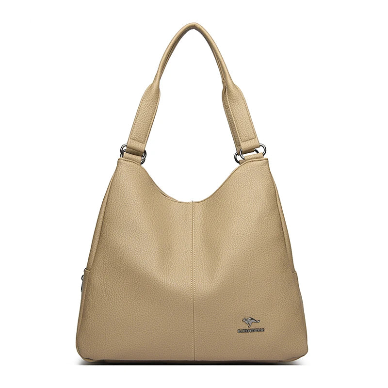 Top-handle Hobo Bag Leather Women Handbags Female Leisure Shoulder Bags