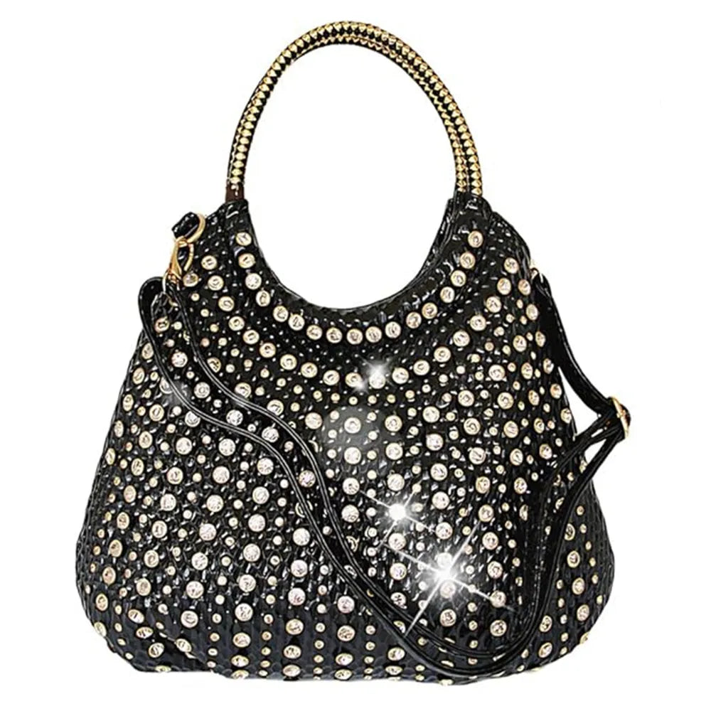 2025 Luxury Fashion Diamonds Women Handbags Genuine Leather Shoulder Bag