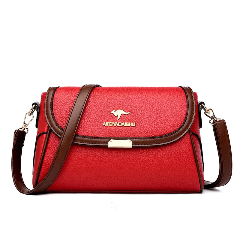 Solid Color High Quality Leather Small Shoulder Bags for Women 2024