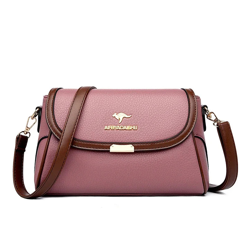 Solid Color High Quality Leather Small Shoulder Bags for Women 2024