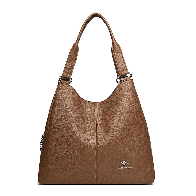 Top-handle Hobo Bag Leather Women Handbags Female Leisure Shoulder Bags