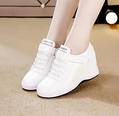 Autumn High Top Wedge Platform Sneakers - Hidden Heels Casual Shoes