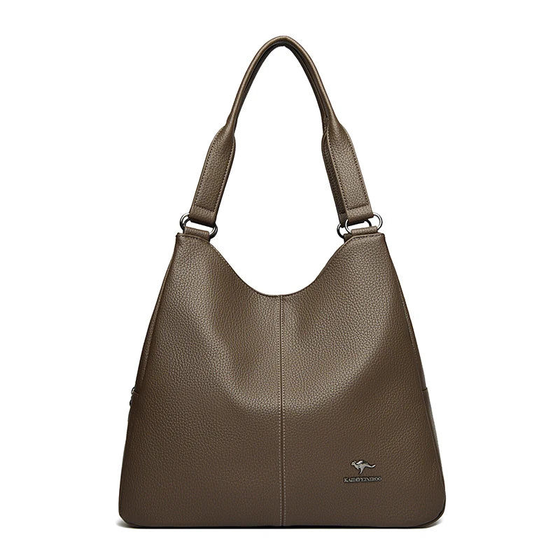 Top-handle Hobo Bag Leather Women Handbags Female Leisure Shoulder Bags