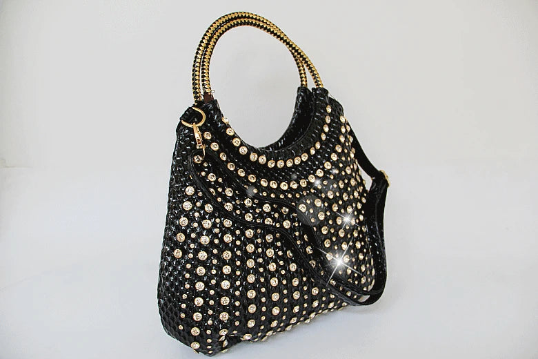 2025 Luxury Fashion Diamonds Women Handbags Genuine Leather Shoulder Bag