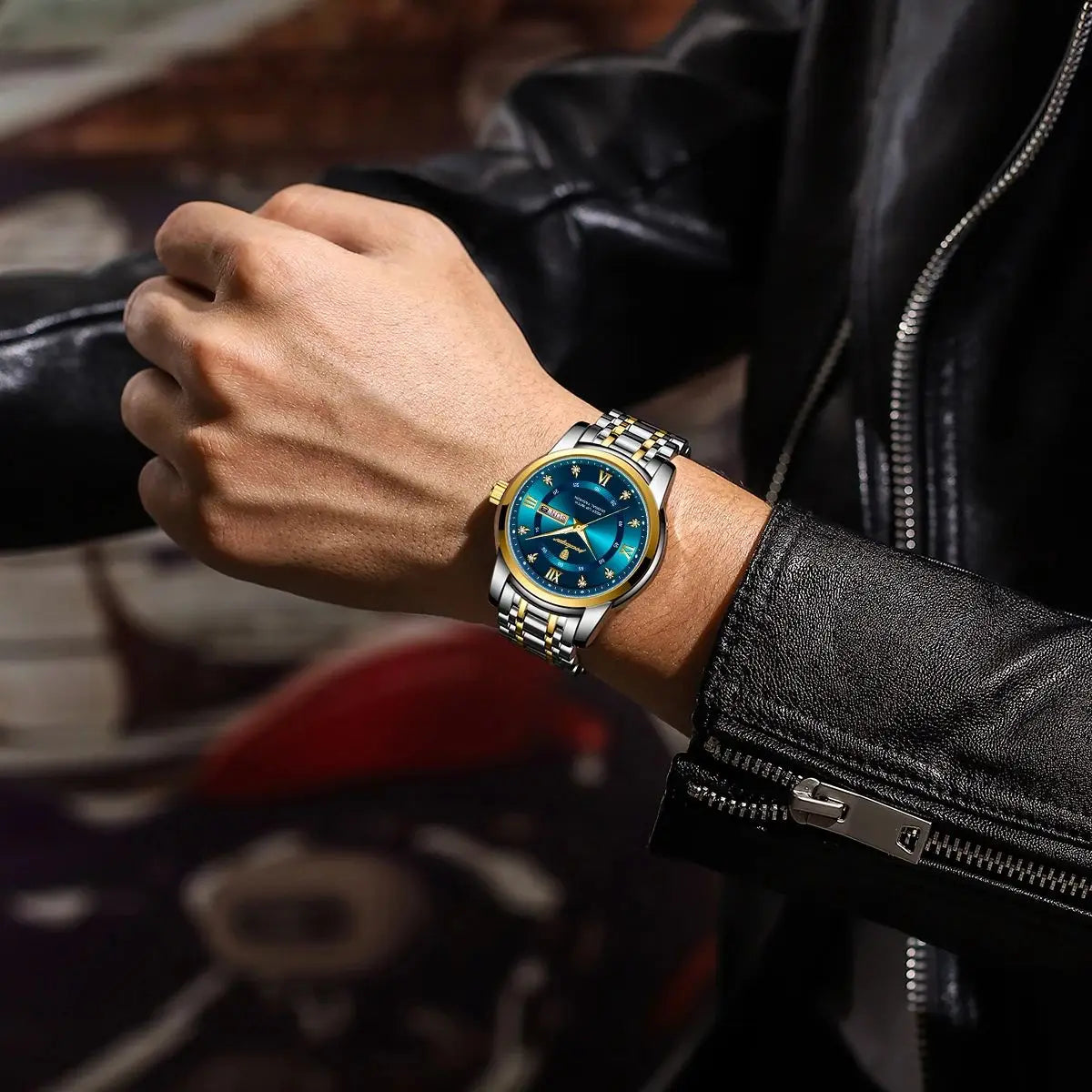 POEDAGAR Luxury Watch for Man Elegant Date Week Waterproof Luminous Men Watch Quartz Stainless Steel j