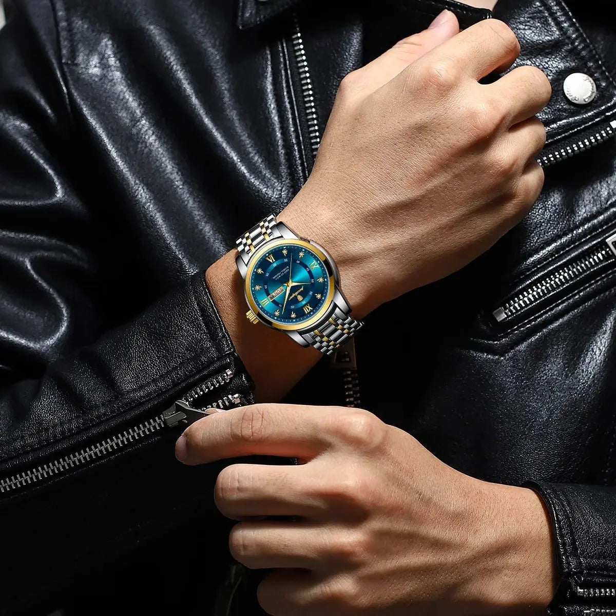 POEDAGAR Luxury Watch for Man Elegant Date Week Waterproof Luminous Men Watch Quartz Stainless Steel j