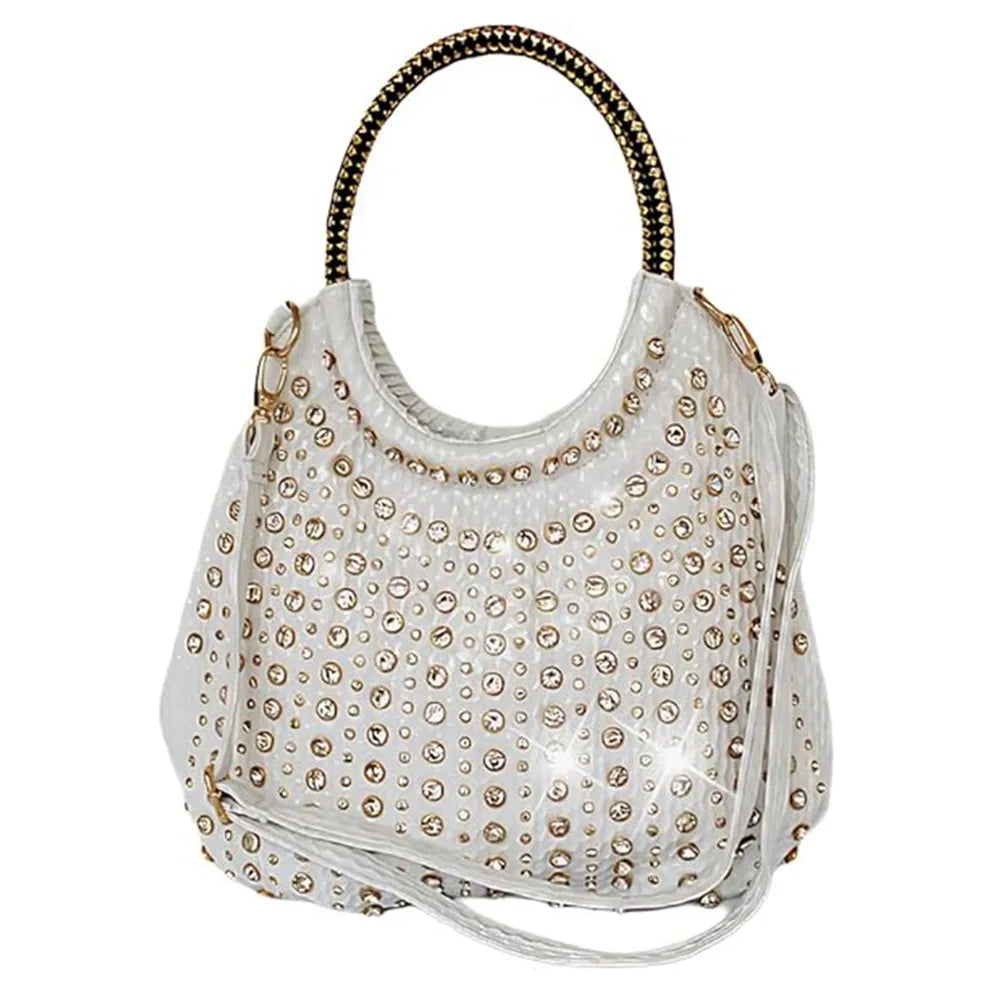 2025 Luxury Fashion Diamonds Women Handbags Genuine Leather Shoulder Bag