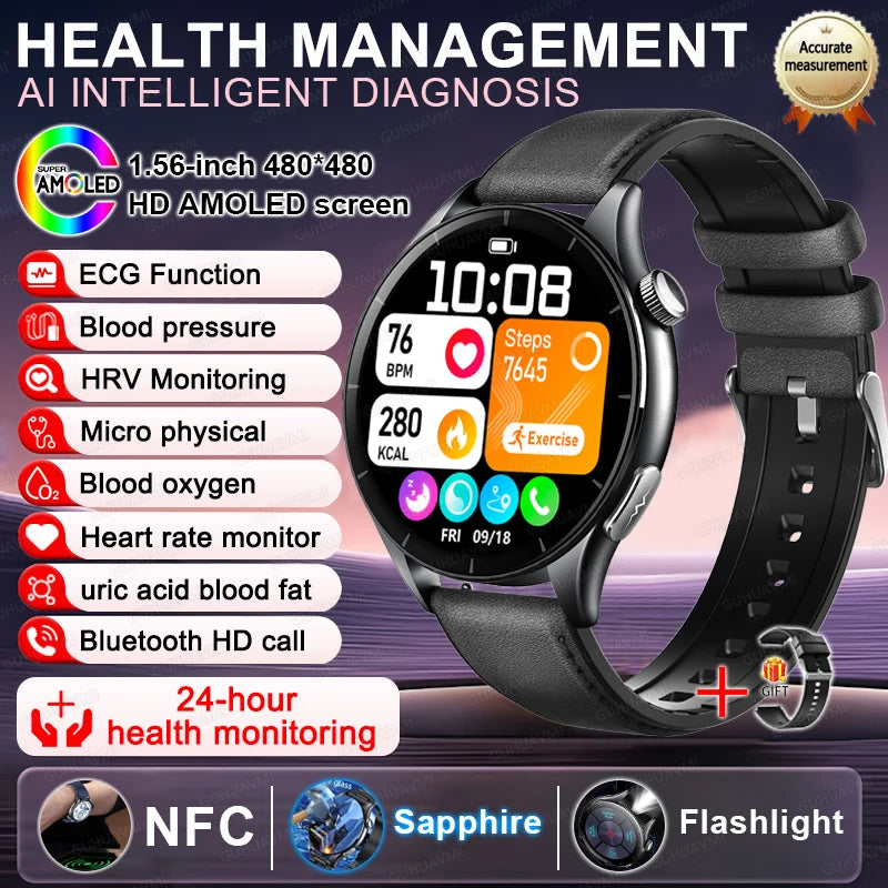 2025 Clinical Grade Laser Therapy Smartwatch - Blood Pressure Heart Rate Monitor