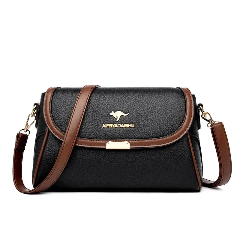 Solid Color High Quality Leather Small Shoulder Bags for Women 2024