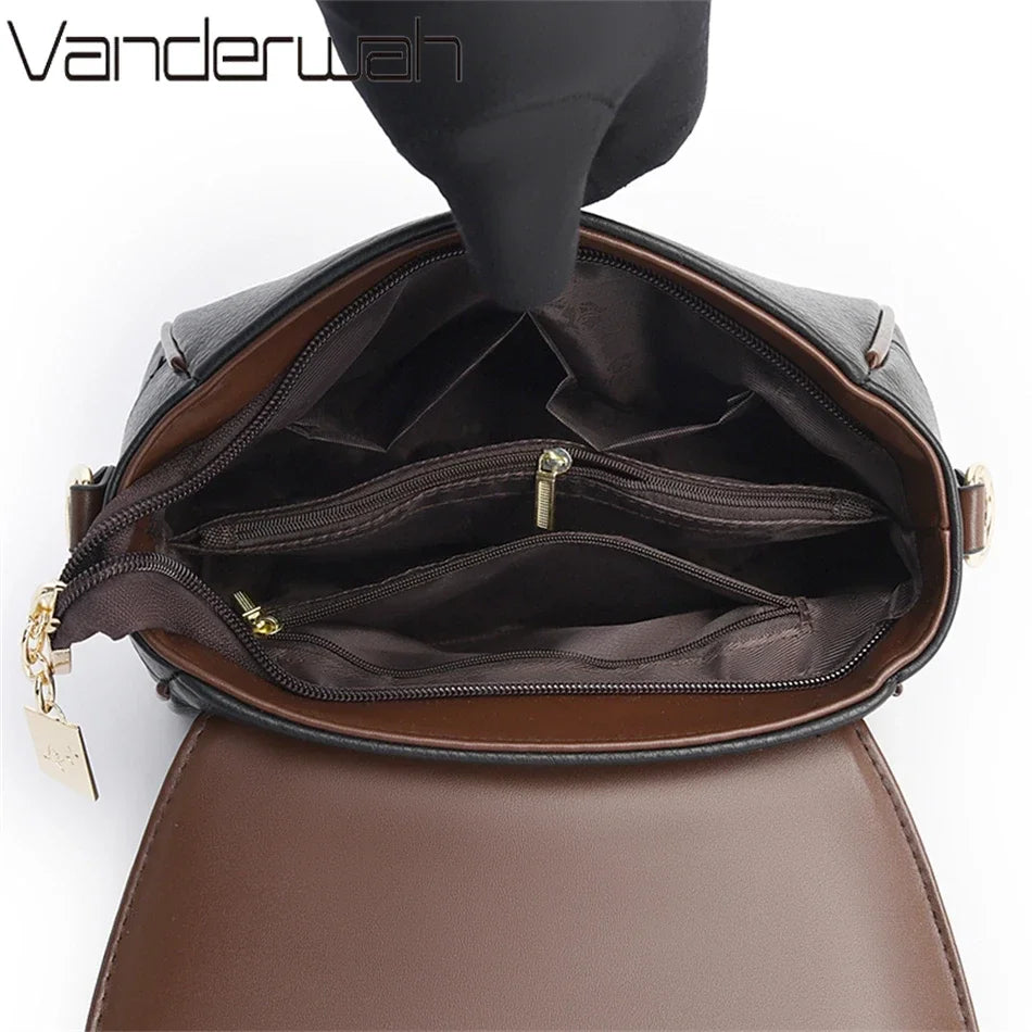Solid Color High Quality Leather Small Shoulder Bags for Women 2024