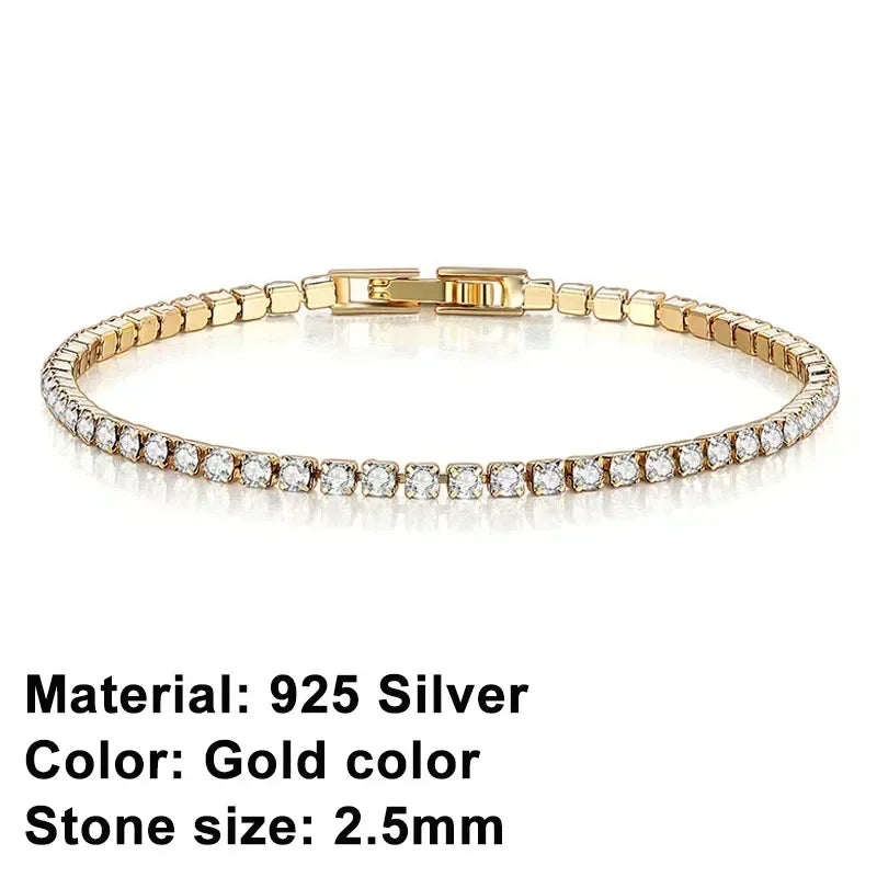 925 Sterling Silver Hip-Hop Tennis Bracelet | High Quality Luxury Unisex Jewelry