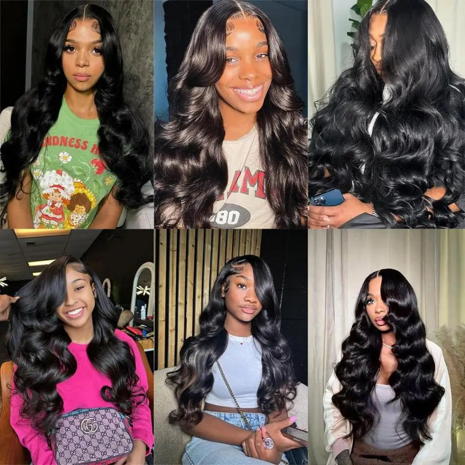 Body Wave Glueless Wig 100% Brazilian Remy Human Hair 4x4 & %x5 Lace 180 & 200 Density 18- 38 Inches