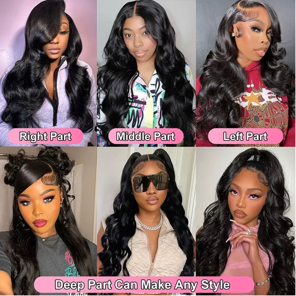 13x4 HD Lace Front Wig 300% Density Curly Body Wave Peruvian Human Hair Pre-Plucked with Baby Hair