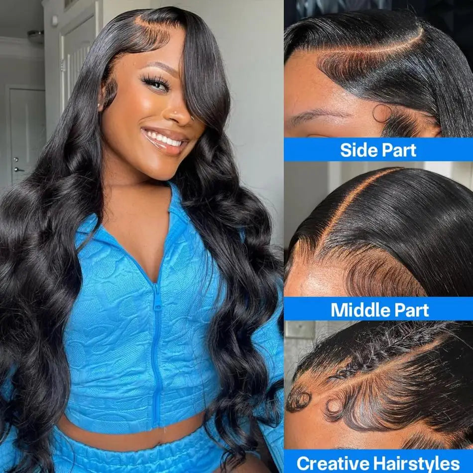 Body Wave Glueless Wig 100% Brazilian Remy Human Hair 4x4 & %x5 Lace 180 & 200 Density 18- 38 Inches
