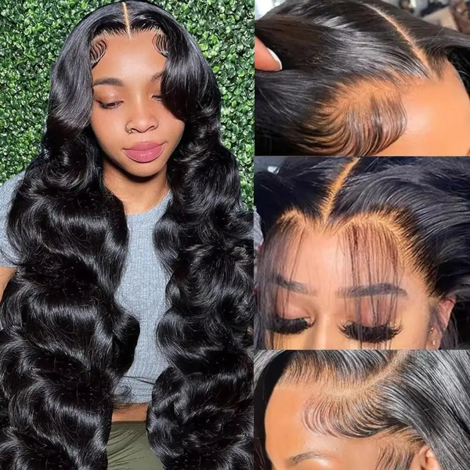 Body Wave Glueless Wig 100% Brazilian Remy Human Hair 4x4 & %x5 Lace 180 & 200 Density 18- 38 Inches