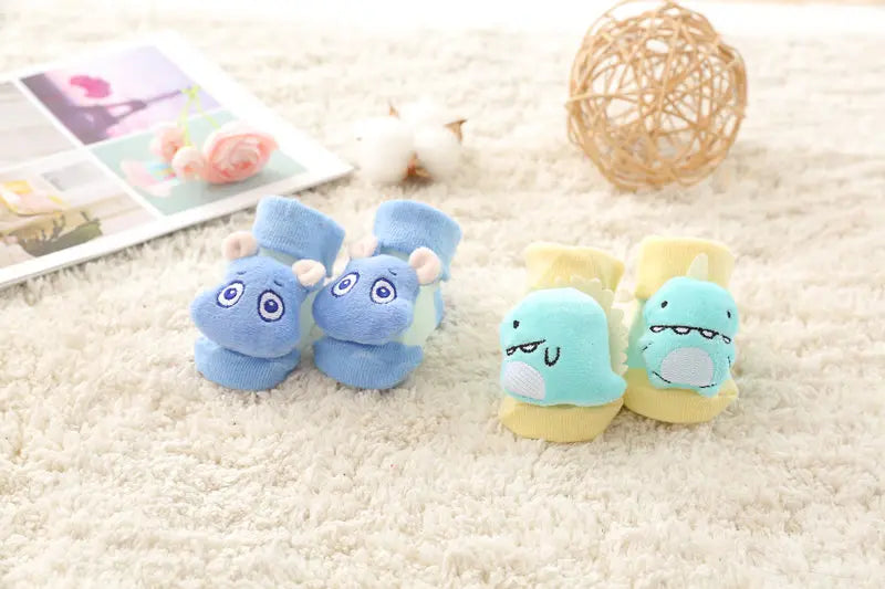 3D Cartoon Animal Baby with Bells - Non - Stop Cotton
