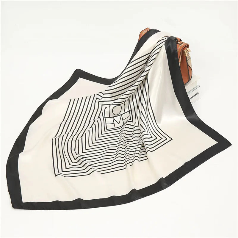 Luxury Women Silk Square Scarf Elegant Bandana Style Headscarf & Neck Wrap