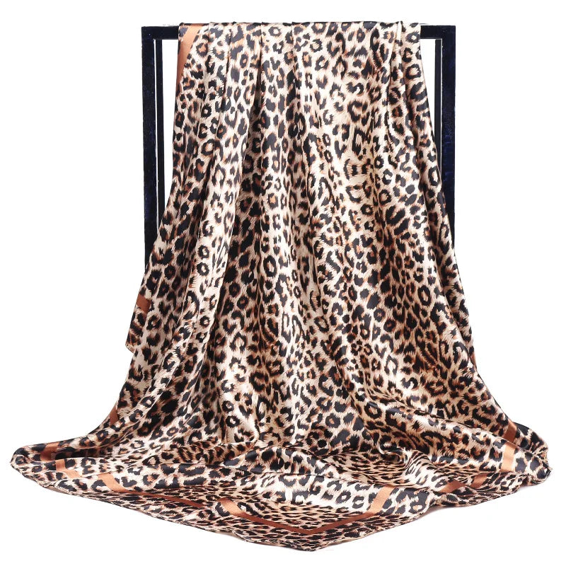 Luxury Women Silk Square Scarf Elegant Bandana Style Headscarf & Neck Wrap