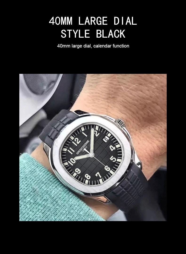 Specht & Shone Automatic Mechanical Sport Watch - Sapphire Crytal, Luminous 50M Waterproof