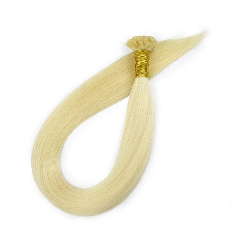 Straight Human Hair Extensions - Fusion Flat Tip Keratin Bond Natural Hair