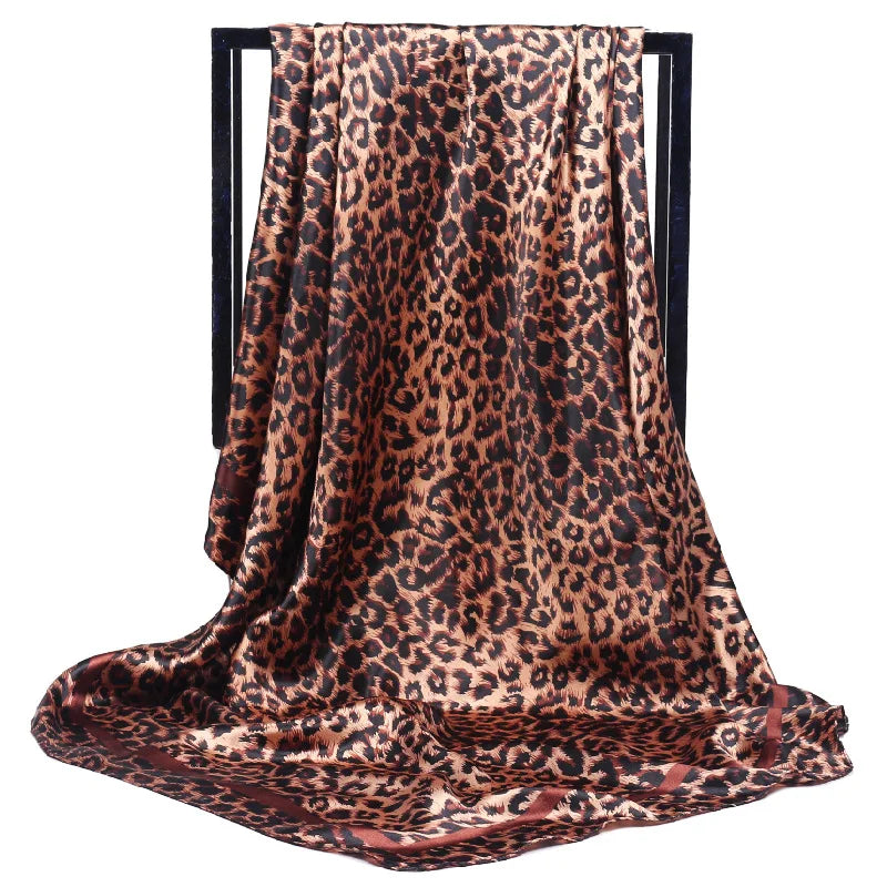 Luxury Women Silk Square Scarf Elegant Bandana Style Headscarf & Neck Wrap