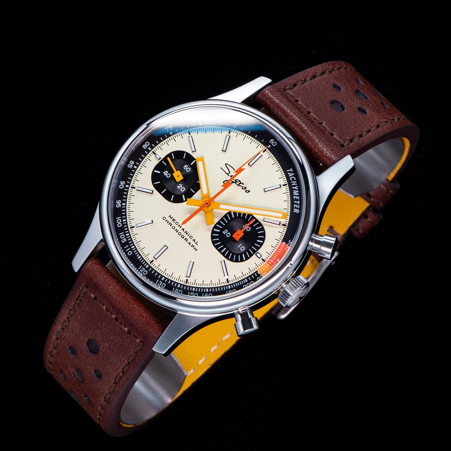 SUGESS Watch of Men Chronograph Mechanical Wristwatches Tianjin ST19 Swanneck Movement Pilot Men's Watch Sapphire Crystal Gift V2
