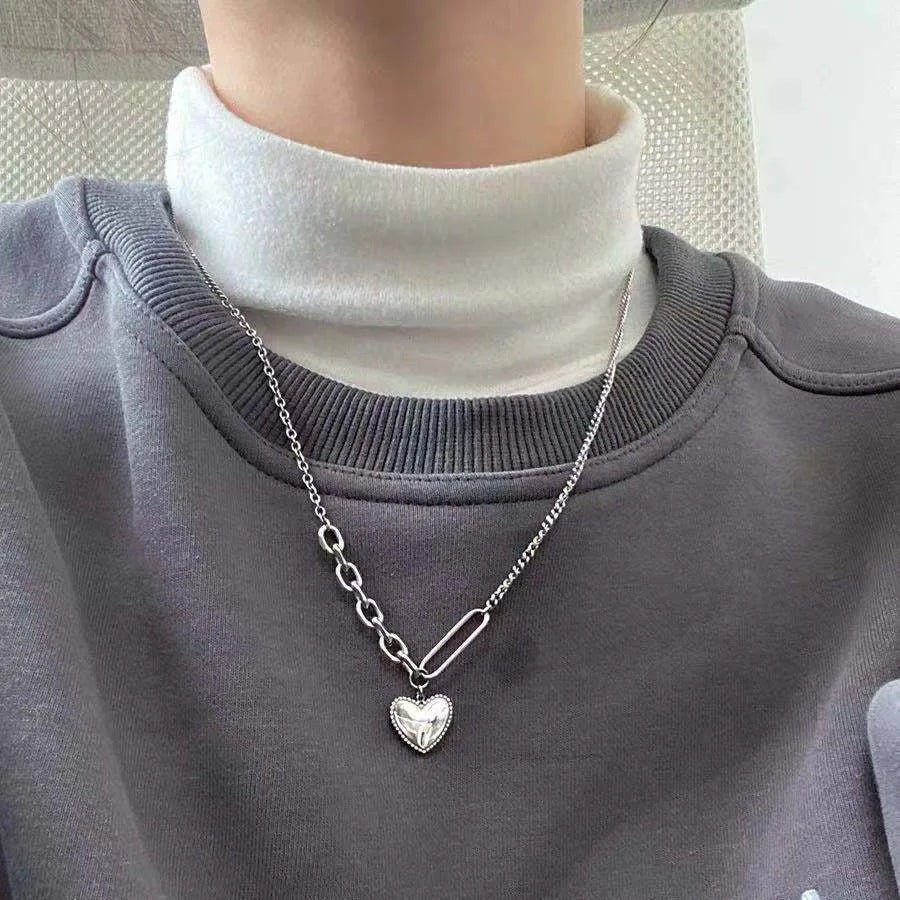 Crystal Zircon Water Drop Pendant Necklace - Invisible Chain Choker for Women