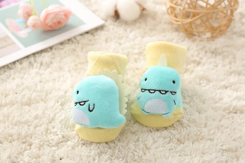 3D Cartoon Animal Baby with Bells - Non - Stop Cotton