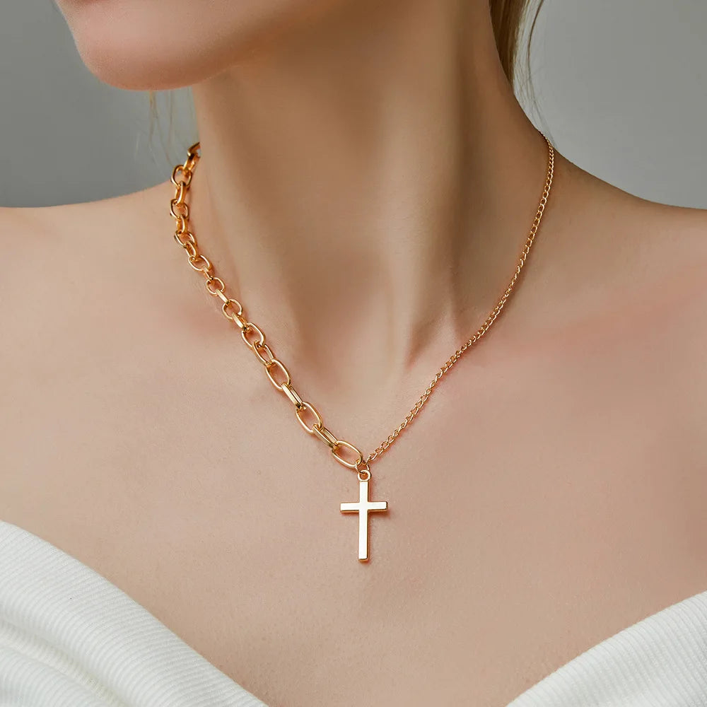 Crystal Zircon Water Drop Pendant Necklace - Invisible Chain Choker for Women