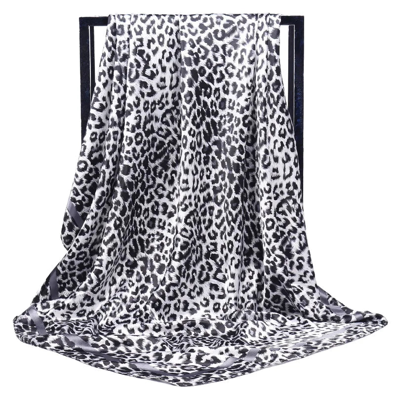 Luxury Women Silk Square Scarf Elegant Bandana Style Headscarf & Neck Wrap