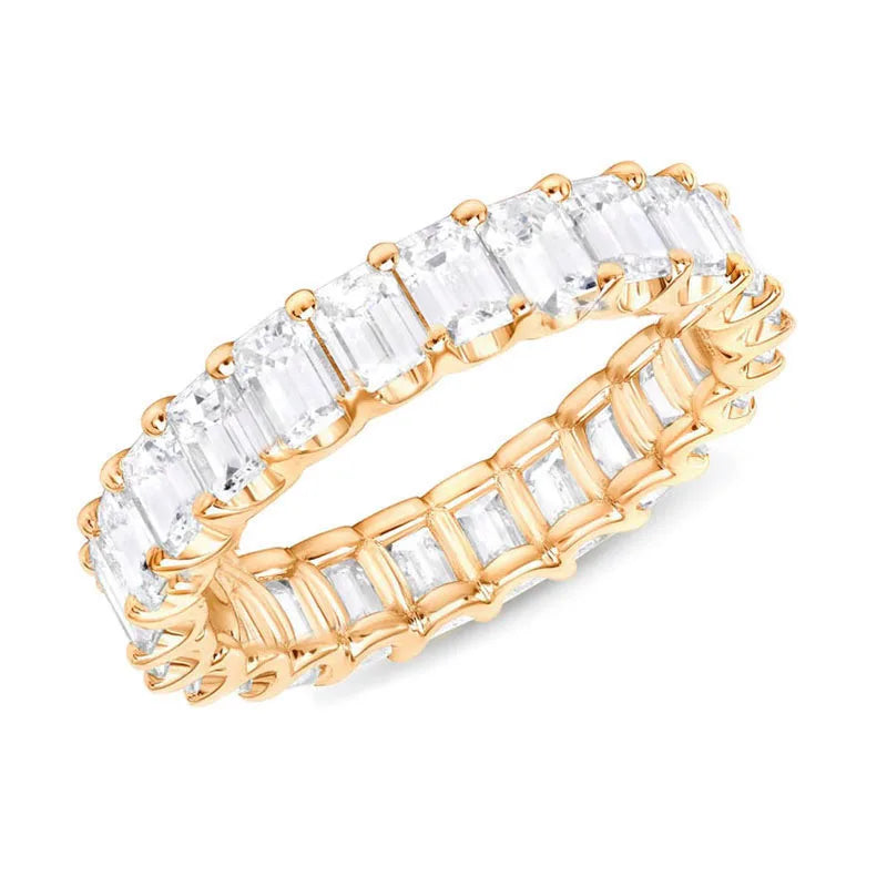 Huitan Gorgeous Promise Ring for Women Crystal Zirconia Gold Silver & Rose Gold