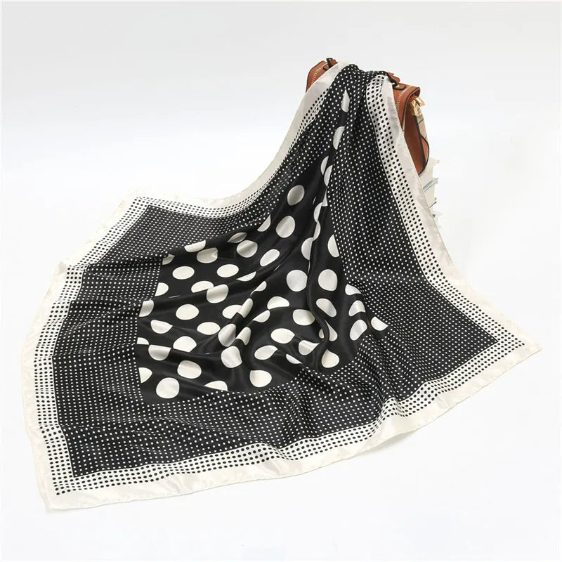 Luxury Women Silk Square Scarf Elegant Bandana Style Headscarf & Neck Wrap