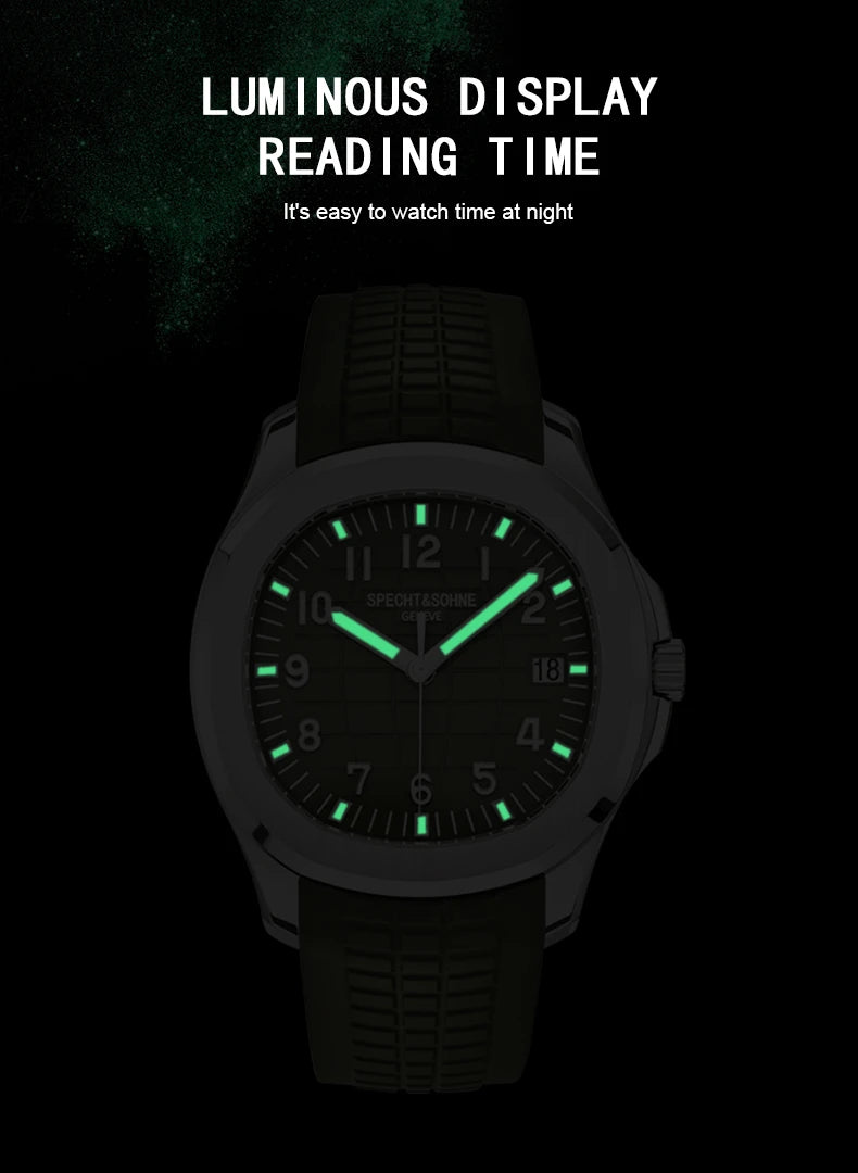 Specht & Shone Automatic Mechanical Sport Watch - Sapphire Crytal, Luminous 50M Waterproof