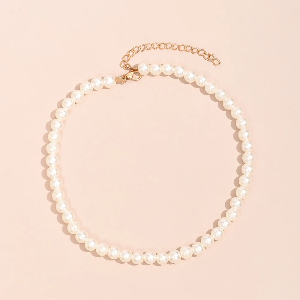 Elegant Wedding Big Pearl Choker Necklace for Women