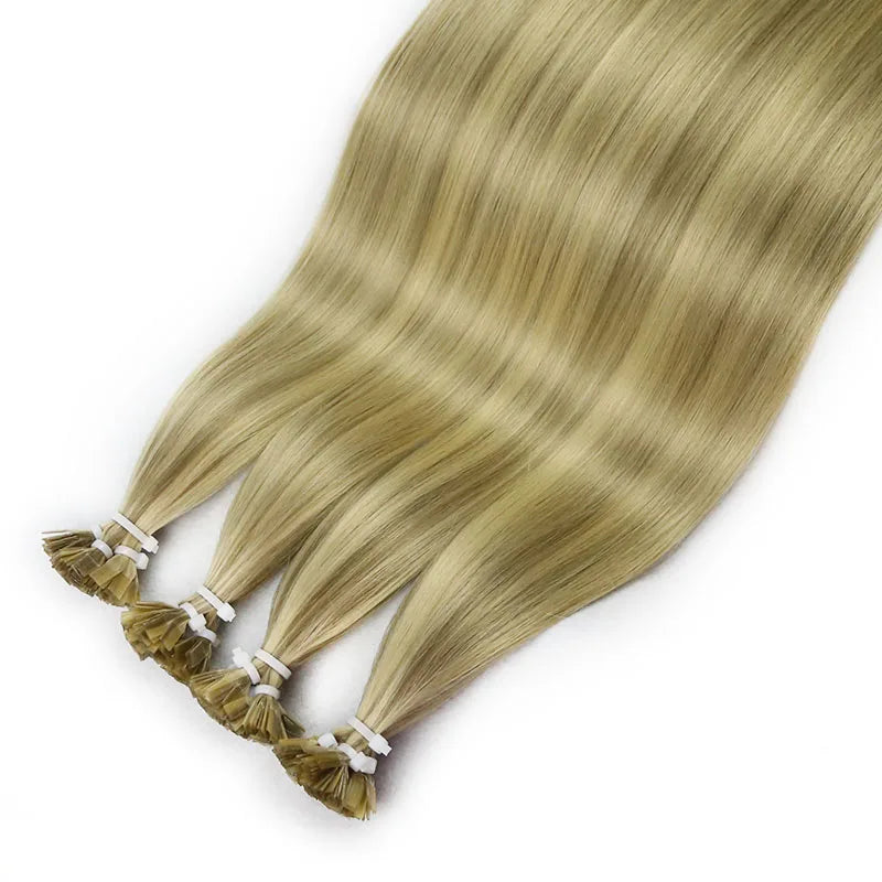 Straight Human Hair Extensions - Fusion Flat Tip Keratin Bond Natural Hair