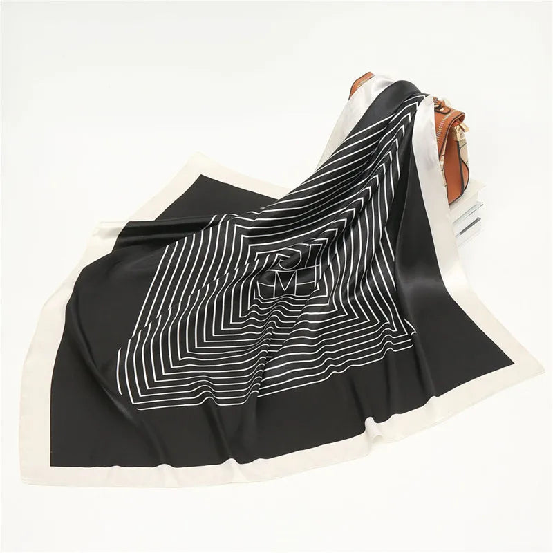 Luxury Women Silk Square Scarf Elegant Bandana Style Headscarf & Neck Wrap