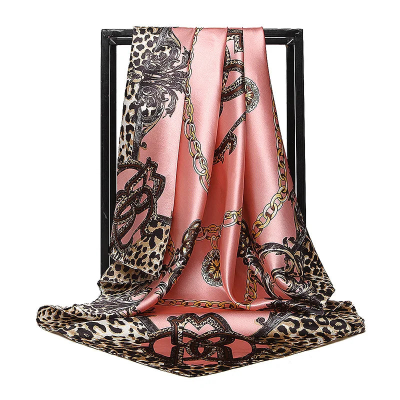 Luxury Women Silk Square Scarf Elegant Bandana Style Headscarf & Neck Wrap