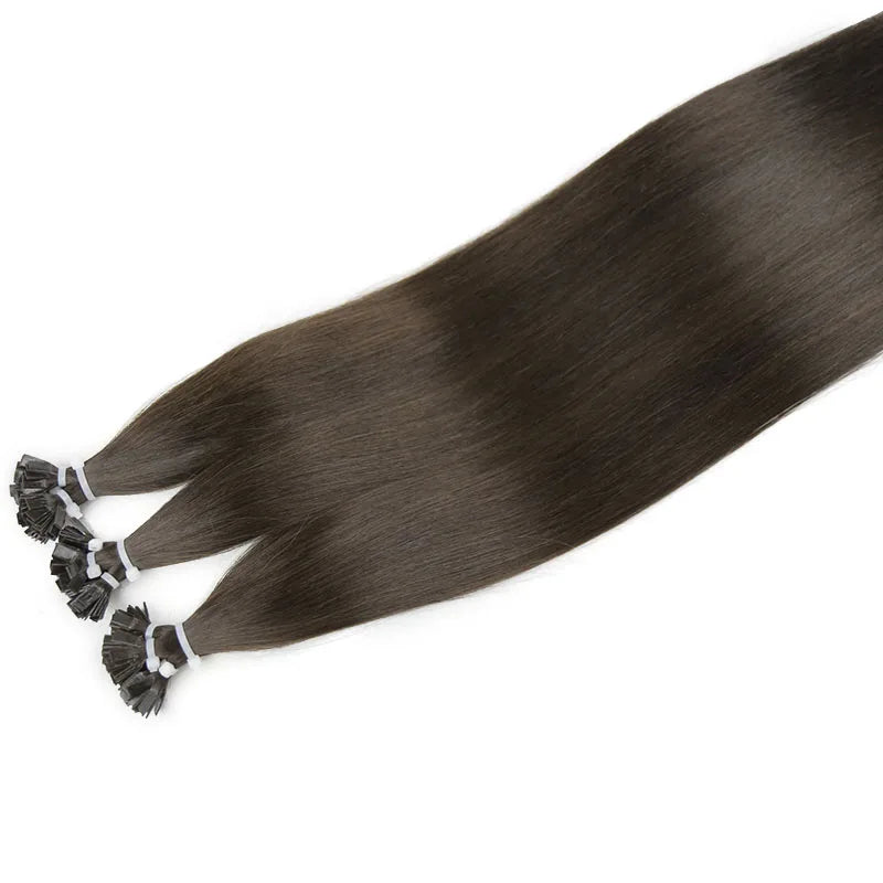 Straight Human Hair Extensions - Fusion Flat Tip Keratin Bond Natural Hair