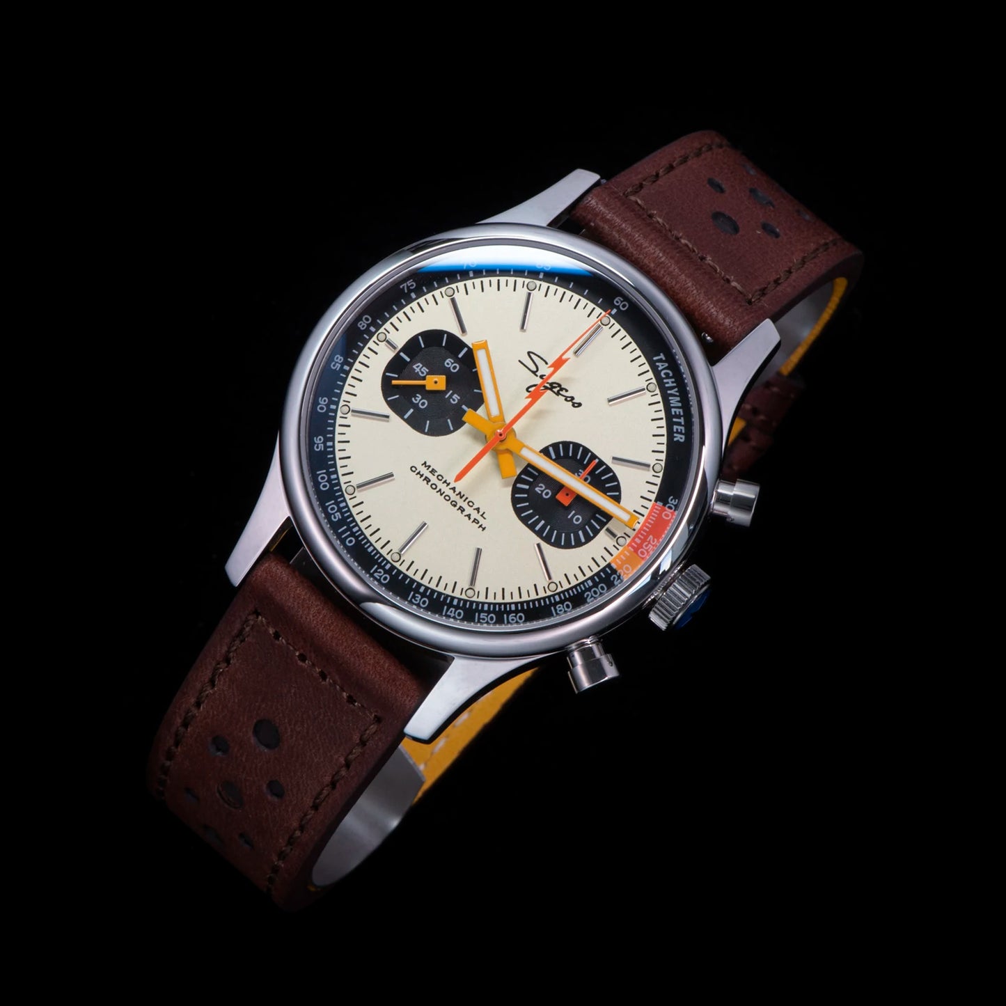 SUGESS Watch of Men Chronograph Mechanical Wristwatches Tianjin ST19 Swanneck Movement Pilot Men's Watch Sapphire Crystal Gift V2
