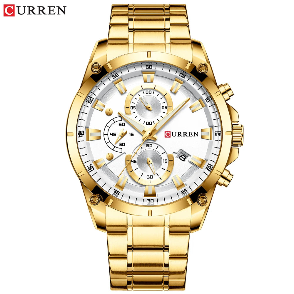 CURREN Mes's Luxury Business Watch - Automatic Date Display
