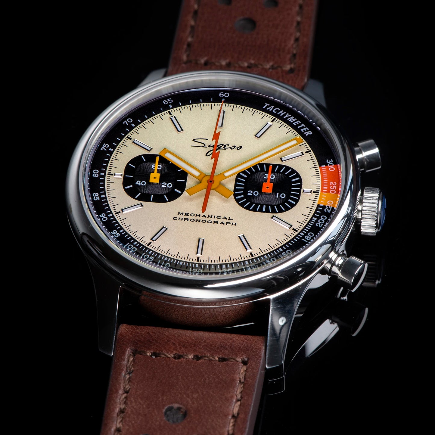 SUGESS Watch of Men Chronograph Mechanical Wristwatches Tianjin ST19 Swanneck Movement Pilot Men's Watch Sapphire Crystal Gift V2